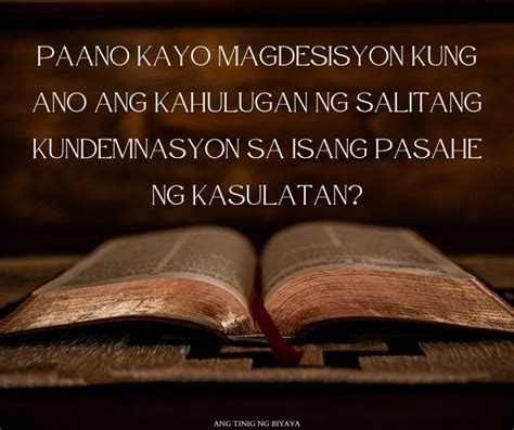 ano ang ibig sabihin ng bibliya